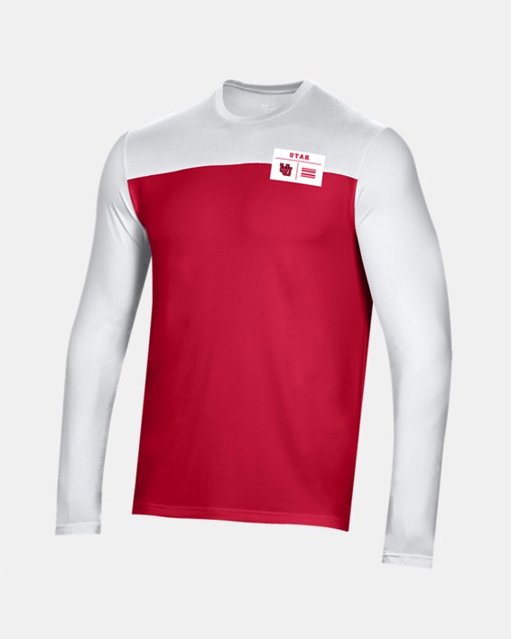 Men's UA Collegiate Long Sleeve Training T-Shirt, Red, pdpMainDesktop image number 0